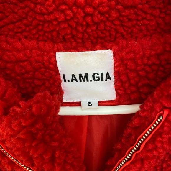 I.AM.GIA Red Teddy Jacket - Picture 2 of 4